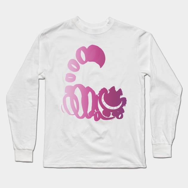 Cheshire Cat Ombre Silhouette Long Sleeve T-Shirt by ijsw